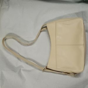 Etienne Aigner Cream Cowhide Leather Bag Adjustable Strap Purse Y2K Like New